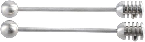 Miniatura 4 de Leadigol 2 recipientes de miel y jarabe para cocinar el hogar, agitador de mango largo de acero inoxidable para recipientes de tarro de miel de 6.3