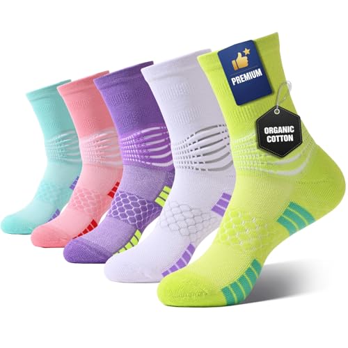 Image of IRAMY Compression Ankle Support Socks Women - Wicking, Cushioned Athletic, Plantar Fasciitis Relief 2 /3 /6 Pairs