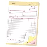 NextDayLabels - Carbonless NCR Order Forms, Bound Wraparound Cover, White/Canary & Pink, 50 Sets per Book. (8-1/2 x 11