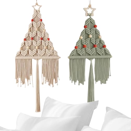 Arazzo macramè, decorazione artistica da parete in tessuto, set di sfondo rustico bohémien, accenti macramè da appendere per pareti di gallerie, camere da letto per adolescenti, e asili, 30 x 20