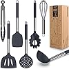 Dishwasher Safe Large Silicone Cooking Utensils Set - Heat Resistant Silicone Kitchen Utensils for Cooking, Spatula Sets, Kitchen Utensil Gadgets for Non-Stick Cookware, BPA FREE (Grey)