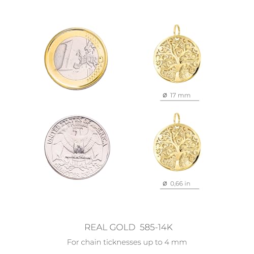 forme di Lucchetta - Small Tree of Life Pendant Charm in 14K Yellow Gold4