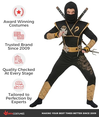 Disfraz Ninja Deluxe para Niños con Accesorios miniatura 5