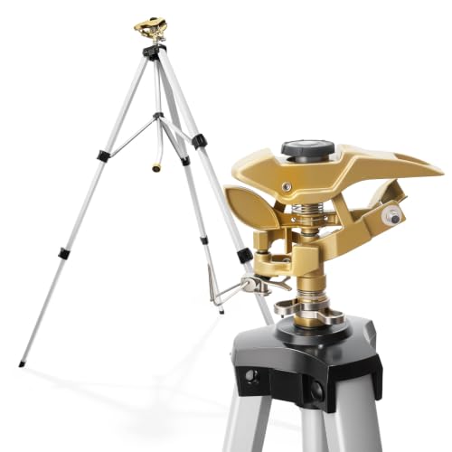 RESTMO Tripod Sprinkler 48 Large Full Metal Impact Sprinklers for Yard