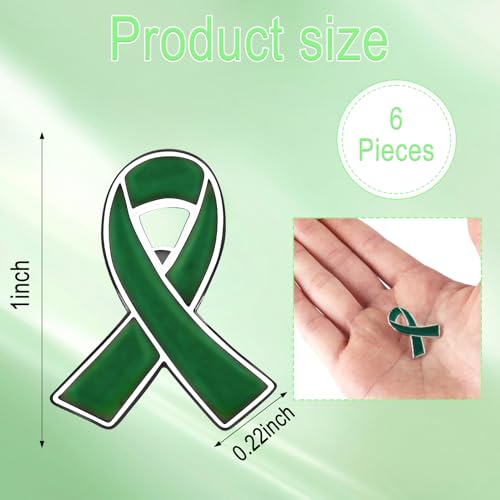 Image of 6Pcs Awareness Enamel Ribbon Lapel Pins Ribbon Brooch Pin for Charity Events Survivor Campaign Party Favors Supplies