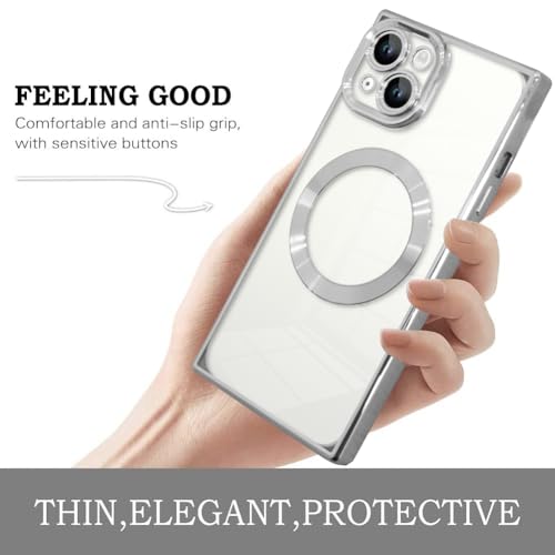 Coque transparente conçue pour iPhone 15 Plus antichoc argentée - 3