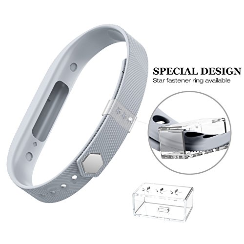 Image of Compatible with Flex 2 Accessory Bands, Classic Sport Silicone Fitness Replacement Band w /Metal Clasp for Fitbit Flex 2 Adjustable Accessories Bracelet&Strap Wristband Large(3Pack)
