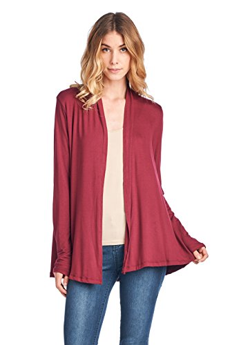 Image of Women Casual Open Front Long Sleeve Lightweight Softest Viscose Made from Bamboo Cardigan