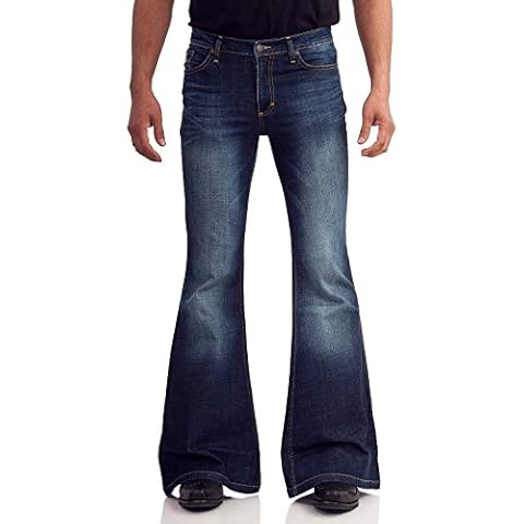 Comycom 70s Blue Jeans with Flare Dark Blue Used - Blue - 36W/32L Cover