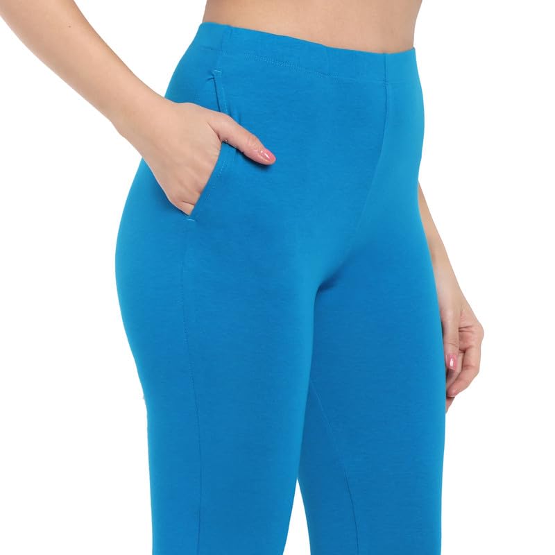 Image of ONE SKY Women Full Length Leggings | Cotton Modal Spandex Blend | High Waist Stretchable & Bio-Washed Fabric | Colour-Lock Technology | Comfortable Leggings for Women