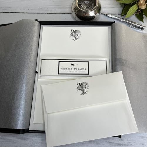 Papier à lettre lièvre Wagtail Designs, l'idée cadeau idéale avec trousse