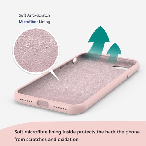 Image of iPhone SE /8 /7 Case Silicone,Soft Microfiber Lining(Sand Pink)