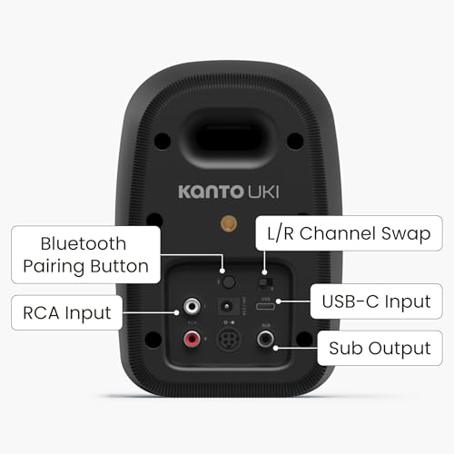 Altavoces activos Kanto UKI 100W con integración de subwoofer inteligente Onyx 4