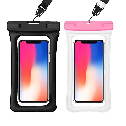 Waterproof Phone Pouch 2 Pack IPX8 Universal Floating Waterproof Phone Case,TPU Clear Dry Bag for iPhone 6/6s/7/8/8plus/X/Xs/XS Max/XR Samsung Galaxy s10/s9/s8 Note 9 up to 6.5