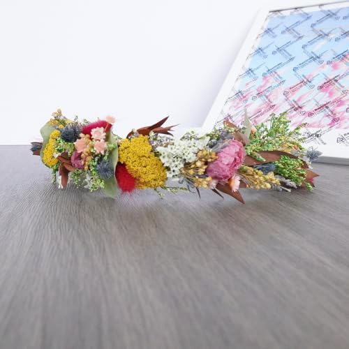 Corona de flores secas para boda miniatura 7