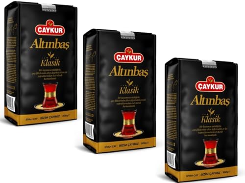 ÇAYKUR Altınbaş Golden Tips Black Tea, Premium Gourmet Thé noir à feuilles en vrac, bourgeons puissants, arôme riche, 500 g (lot de 3)