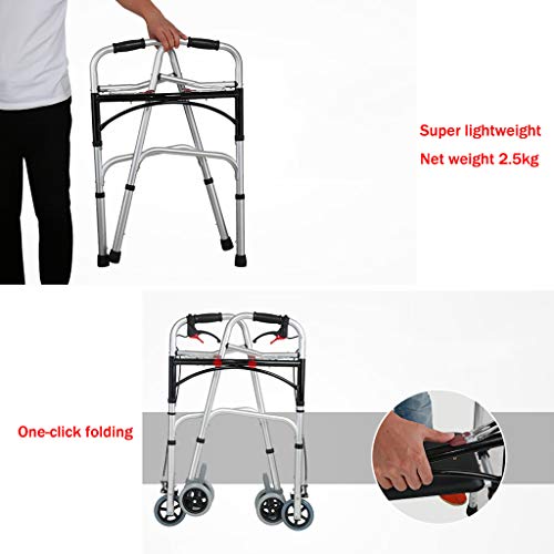 Bariatric Heavy-Duty Folding Walker with Wheels for Seniors - Adult Walkers with Locking Swivel Wheels- Portable Mobility Aid for Elderly Adjustable Height 3 Bariatric Heavy-Duty Folding Walker with Wheels for Seniors - Adult Walkers with Locking Swivel Wheels- Portable Mobility Aid for Elderly Adjustable Height - Image 4