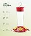 Hummingbird Feeder 10 oz Glass Feeders for Outdoors, with Built-in Ant Guard - Wide Mouth for Easy Filling - 2 Part Base for Easy Cleaning - Circular Perch with 5 Feeding Ports