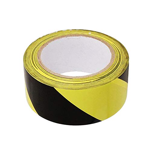 Dapetz ® Premium Black/Yellow Hazard Warning Tape - 50m x 50mm (2) - Adhesive Marking Barrier Tape - High Quality Roll Used for Lane Marking, Floor Marking, Safety Coding, Identifying and Sealing