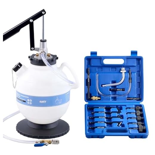 OMT 2 Gallon Transmission Fluid Transfer Pump Set with 15 ATF Adapters