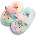 Toddler Boys Girls Cute Slippers Unicorn Fluffy Fuzzy Winter Warm Slippers Cartoon Animal Plush Indoor House Slip-on Shoes (Pink Unicorn, Numeric_6)