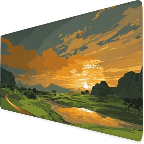 Tapis de souris paysage vert pour rompre la fatigue visuelle du travail sur écran