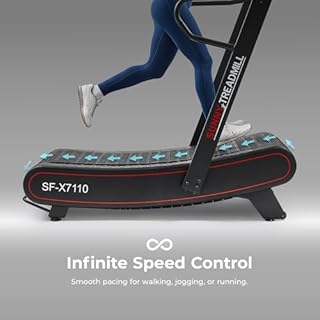 Sunny Health & Fitness Smart Ultra Manual Treadmill, Curved, Non-Motorized, High-Intensity with 8 Levels of Magnetic Resistance - SF-X7110