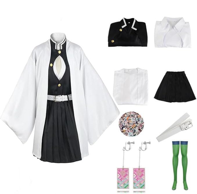 Anime Demon Kanroji Mitsuri Role Play Clothing Kimetsu Adult Children 's Kimono Set Halloween Carnival Party