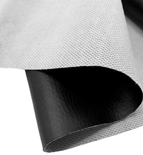 A-Express Premium Gekörnt Wasserdicht Kunstleder Gekörnt Lederimitat Texturiert Lederstoff Meterware - 50cm x 140cm (Schwarz)