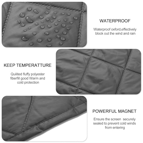 Magnetic Thermal Insulated Garage Door Curtain Insulation Kit 1 Car Garage Door Screen for Winter, 9x7ft Insulated Covers for Insulation Windproof Soundproof - Thumbnail 4