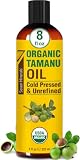 Seven Minerals USDA Organic Tamanu Oil - Big 8oz (240ml) - Cold Pressed & 100% Pure Tamanu Organic for Skin, Face, Hair, & Nails - GMO & Hexane Free Nutrient Dense Carrier Oil that Absorbs Easily