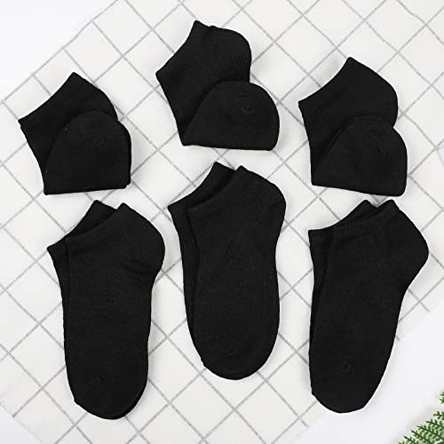 Jocmic Kids Ankle Socks Boy Girl Athletic Low Cut Socks Toddler 12-16 Year Black #TOP2