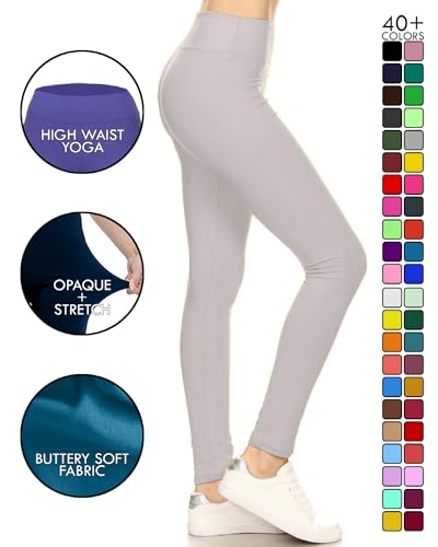 Image of Leggings Depot High Waisted Leggings for Women Buttery Smooth & Soft Women's Solid Yoga - Reg, Plus, 1X3X, 3X5X