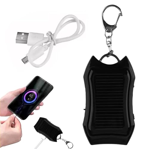 Chargeur de téléphone solaire – Batterie externe 1500 mAh | Porte-clés de chargeur portable étanche à charge rapide, lampe de poche super lumineuse intégrée pour le camping, équipement de survie, camp