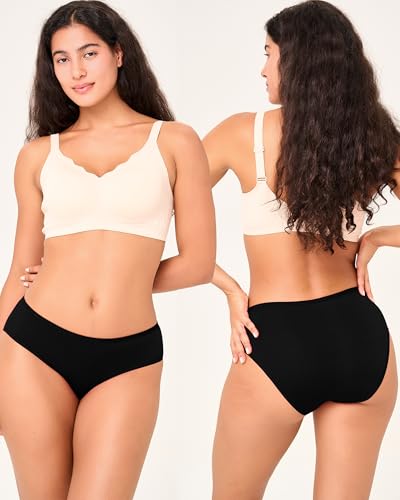 Image of BAMBOO COOL Womens Underwear Breathable Moisture-Wicking Briefs Hipster Ladies Panties, 5-Pack