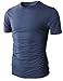 H2H Mens Casual Slim Fit Short Sleeve Marble Color Crew-neck T-Shirts DARKBLUE US L/Asia XL (KMTTS0379)