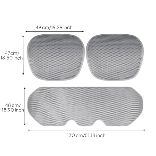 Coussin de siège résistant à l'usure gris ensemble 3 pièces pour rafraîchir vos trajets - 7