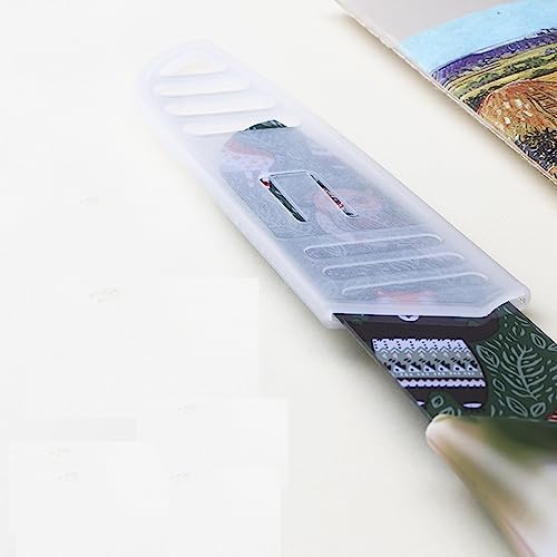 Image of Color Printed High Carbon Stainless Steel Santoku Chef's Knife with Blade Cover, (Carmine)