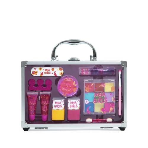 MYA Cosmetics - Estuche de Maquillaje MYA GIRLS | Set Infantil Completo con Sombras de Ojos, Esmaltes y Labiales