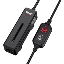 hygger Mini Fish Tank Submersible Heater 75W for 10-15 Gallons Small Betta Aquarium Heater with Digital Display Controller Adjustable Temperature