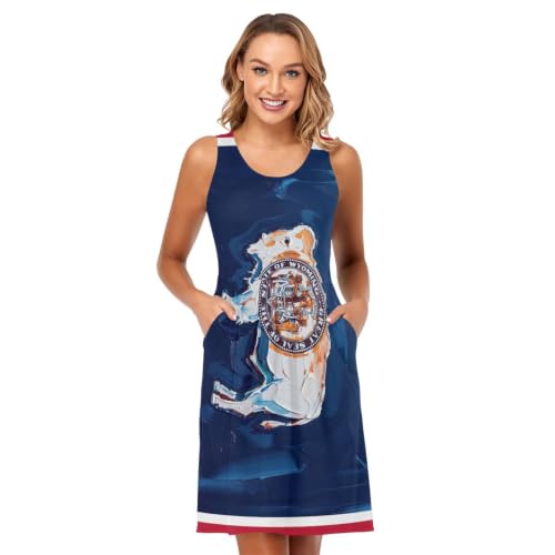 Robe d'été avec poches pour les vacances et sorties décontractées à la plage