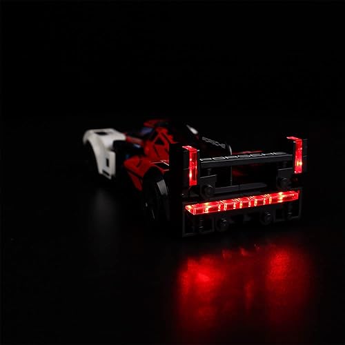 Miniatura 5 de Kyglaring Kit de iluminación LED (sin modelo) diseñado para Lego Porsche 963 76916 Kit de construcción de modelos de coches de carreras, sin juego