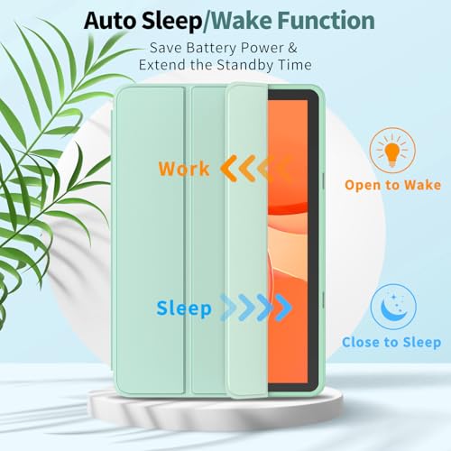 Image of Sanyetral Lightweight Shockproof Trifold Stand Tablet Case with Auto Wake /Sleep Function, Not for Remarkable TCL -Light Green