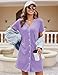 Ekouaer Nightgowns for Women 2 Pack Button Down Sleepshirt Short Sleeve Nightshirt Soft Sleepwear V Neck Pajama Dress Black/Lilac Medium