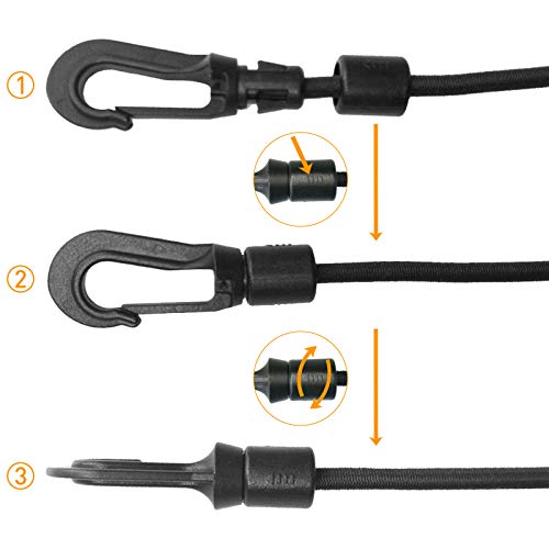 Hlogree 1/4" X 52 Ft Bungee Shock Cord, Elastic Kayak Stretch String Rope With Bungee Shock Cord Hooks,4Pcs Ball Bungee Shock Cords Tie Down Trailer Strap For Kayaks Boat Camping Accessories,Outdoor #TOP5