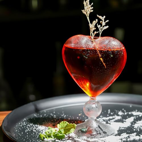 Vasos para cócteles de cristal DECHOUS en forma de corazón para bar y restaurante 6
