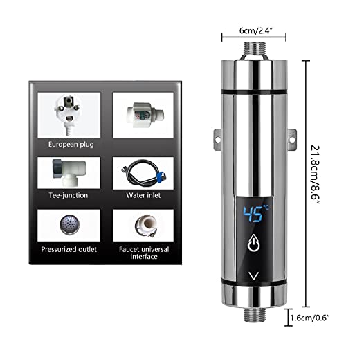 Btstil Elektronischer Durchlauferhitzer Mini Warmwasserbereiter 3,5kW Durchlauferhitzer Dusche für Badezimmer Küche…