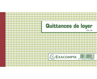 Lot de 10 Manifold Quittances de loyer, 12,5x21 50 tripli autocopiant
