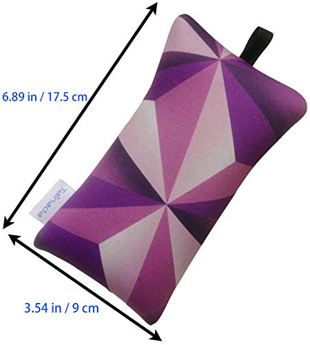 Image of Neoprene Neck Phone Sleeve Bag Pouch w / Clip (Geometric Pattern Purple)
