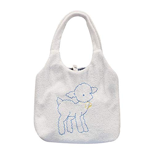 Generic Inverno Peludo Grande Sheep Padrão de Moda Bolsas Senhoras Ombro Mensageiro Sacos de Viagem
